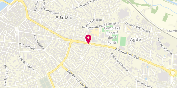 Plan de Lady Sushi, Centre Commercial Les Portes du Littoral Route Sète, 34300 Agde