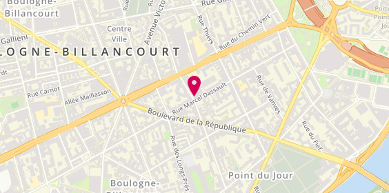 Plan de S Sushi, 15 Rue Danjou, 92100 Boulogne-Billancourt