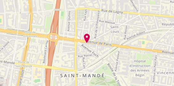 Plan de Sushi 123, 123 avenue de Paris, 94160 Saint-Mandé