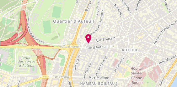 Plan de La Ligne Rouge, 37 Rue Poussin, 75016 Paris