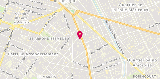 Plan de Restaurant Wujin Sushi, 15 Boulevard du Temple, 75003 Paris