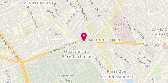 Plan de Garden Sushi, 28 avenue Gambetta, 75020 Paris