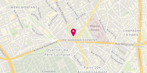 Plan de Côté Sushi, 243 Rue des Pyrénées, 75020 Paris