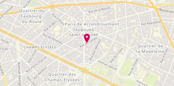Plan de Le Ruban Rouge, 36 Rue du Colisée, 75008 Paris