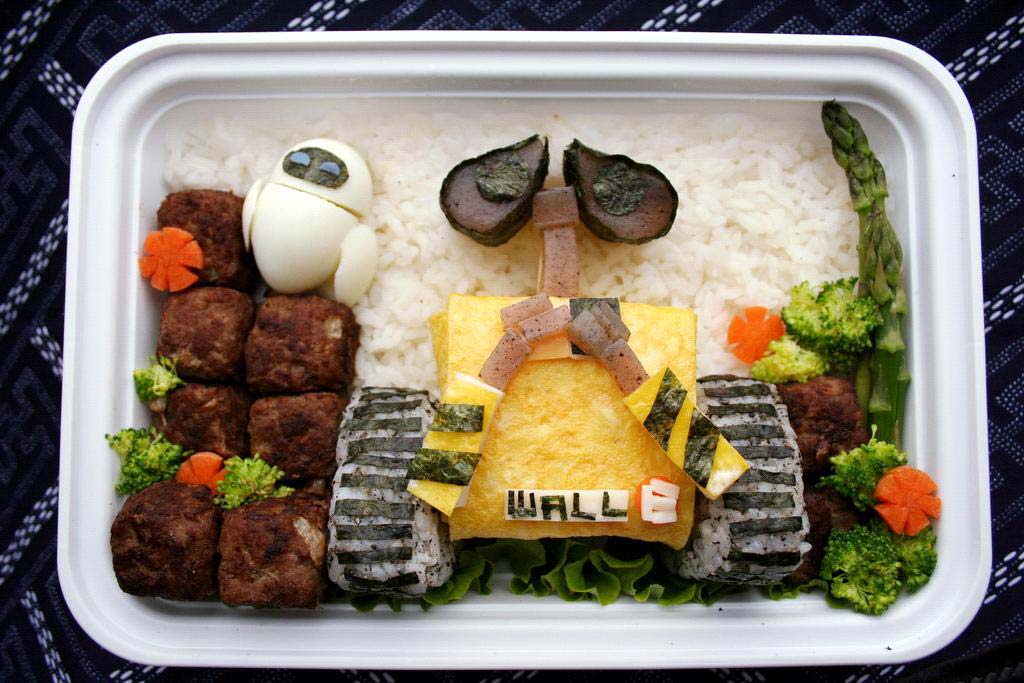 bento Wall-E, Pixar, sushi cute